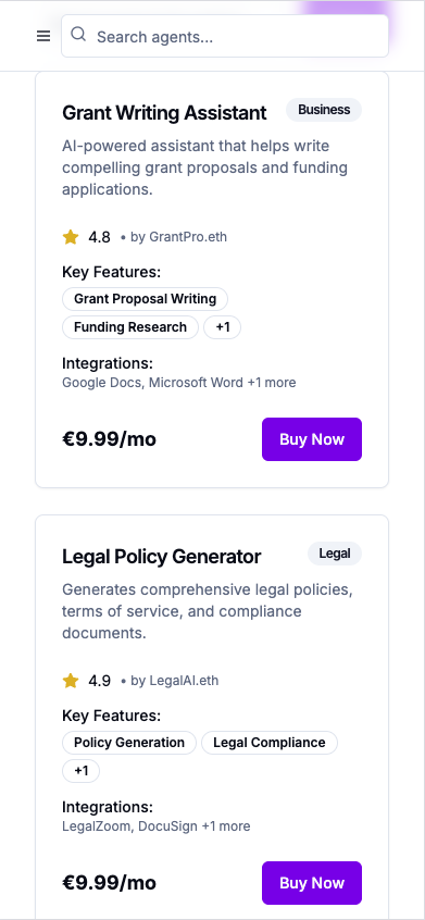 Browse AI Agents Marketplace